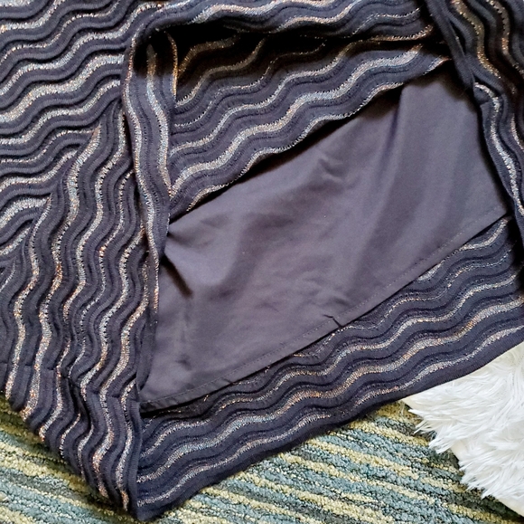 Tory Burch Navy Metallic Skirt - Picture 6 of 9